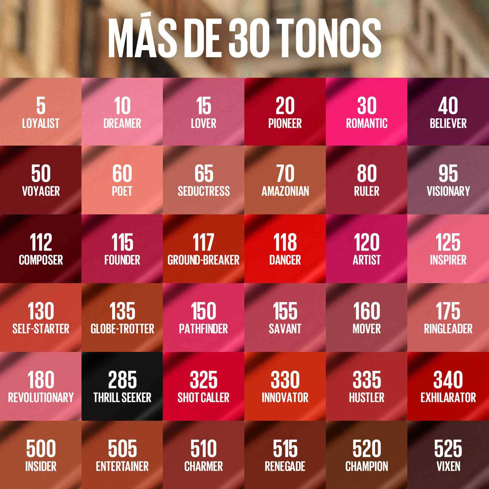 MNY Lip Super Stay Matte Ink ATF Shade Guide US revised