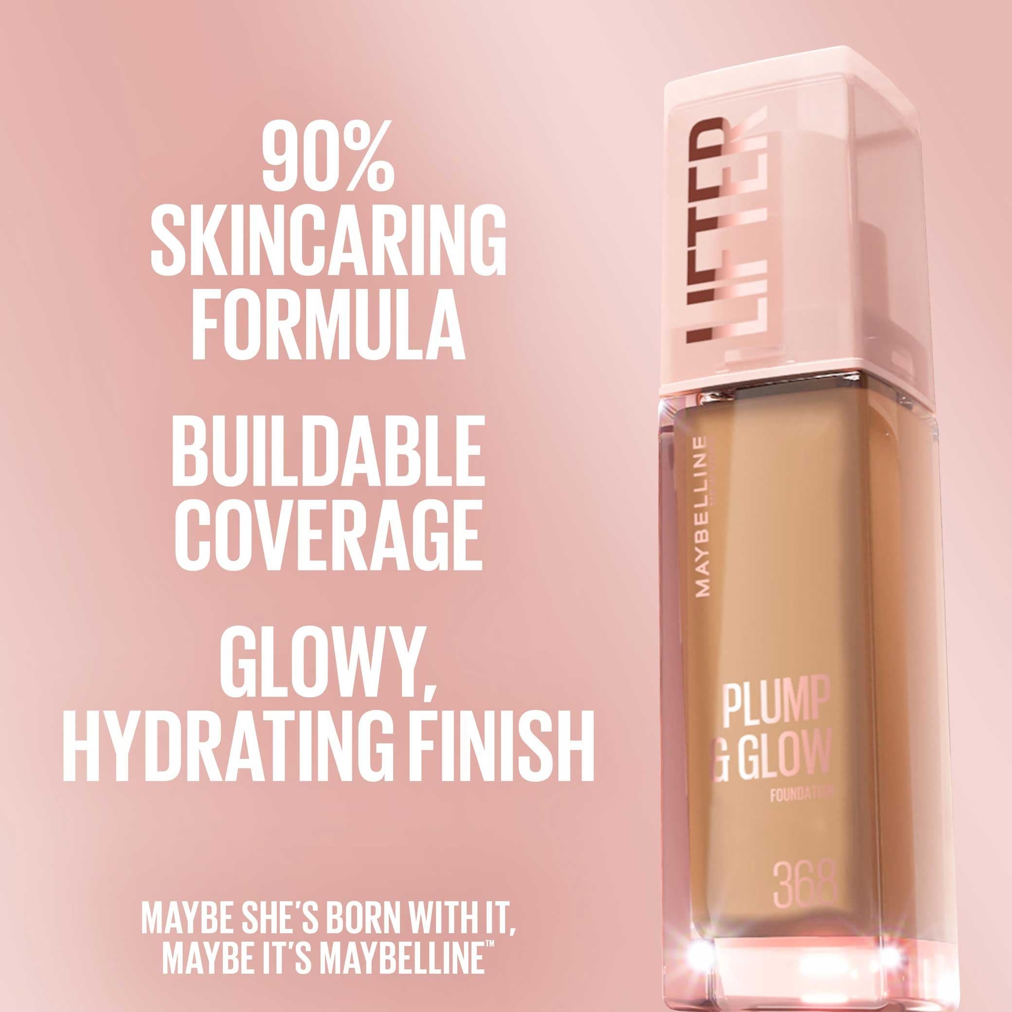 Maybelline Lifter plumpglow foundation pdp benefit